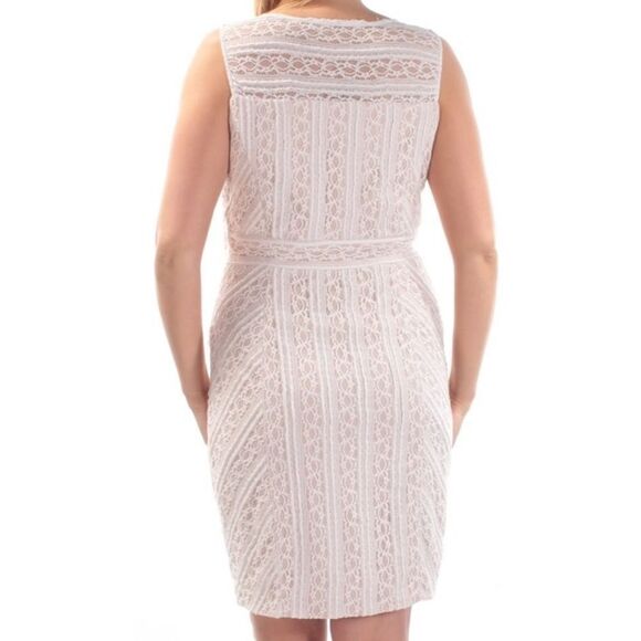 INC geometric sleeveless lace white mini women’s  dress size 14 plus size NWT - Picture 2 of 7